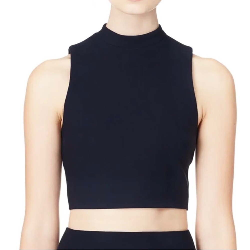 NEW ELIZABETH AND JAMES NAVY SLEEVELESS CROP TOP